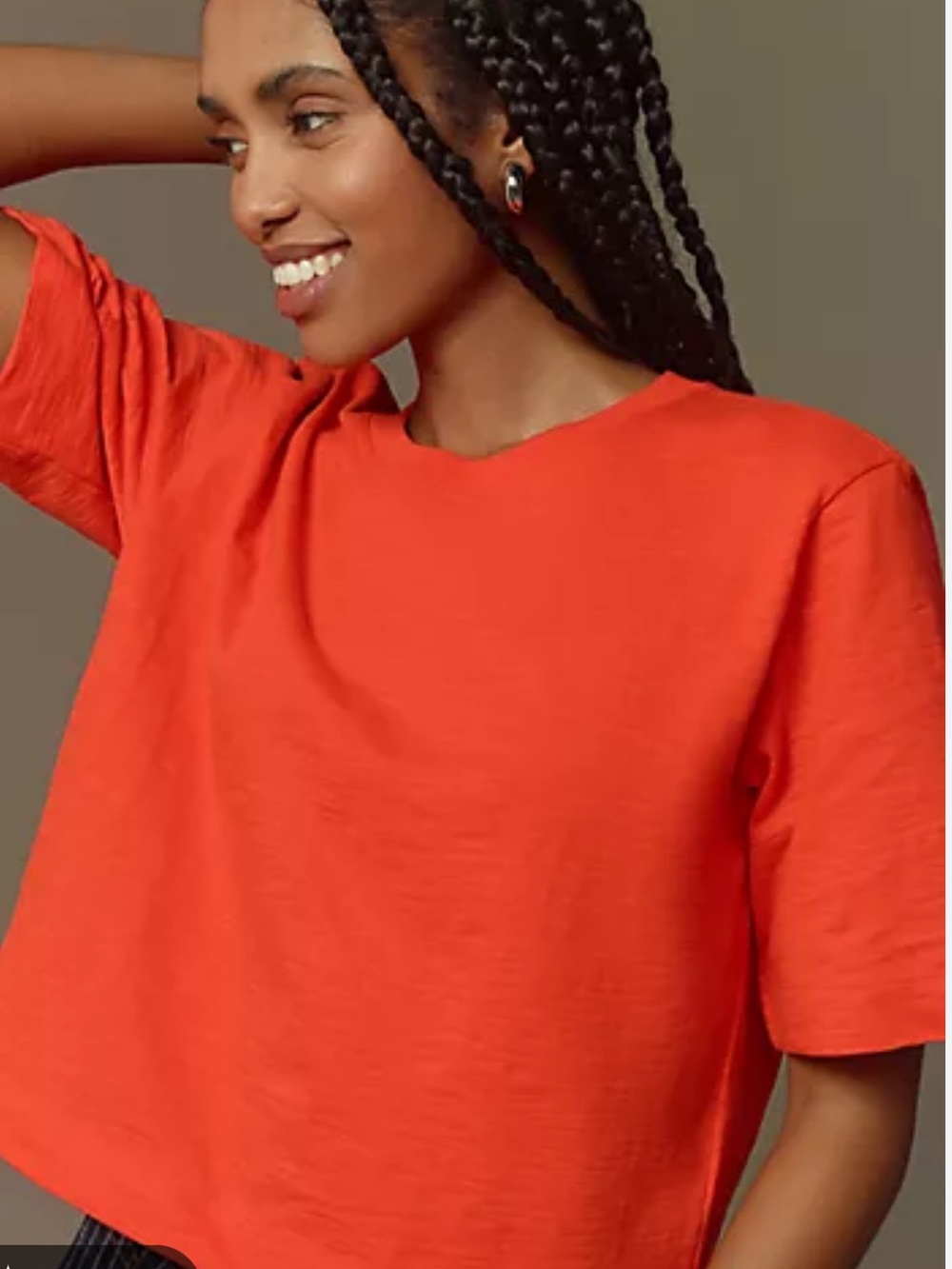 Maeve Boxy Short-Sleeve Tee in Orange